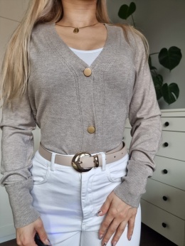 Elegant taup sweater / cardigan with viscose