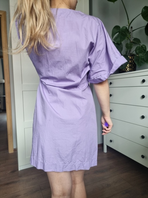 Lavender wrap dress / kimono, size M, cotton Lavender wrap dress / kimono, size M, cotton