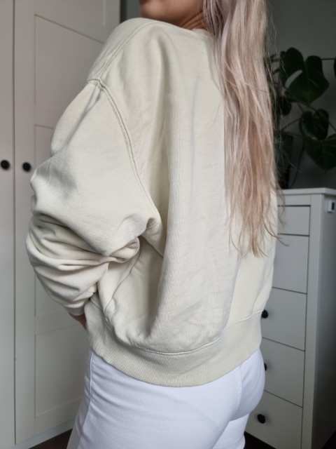 Kremowa bluza cytrynowa bawełna lekka klasyczna oversize H&M Kremowa bluza cytrynowa bawełna lekka klasyczna oversize H&M