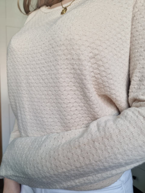 Kremowy bawełniany lekki sweterek, roz M Kremowy bawełniany lekki sweterek, roz M