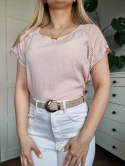Różowa romantyczna bluzka z wiskozy