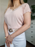 Różowa romantyczna bluzka z wiskozy