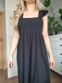 Czarna letnia sukienka, wiskoza i len, Selected Femme, r. S