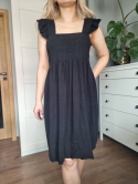 Czarna letnia sukienka, wiskoza i len, Selected Femme, r. S