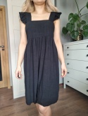 Czarna letnia sukienka, wiskoza i len, Selected Femme, r. S