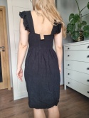 Czarna letnia sukienka, wiskoza i len, Selected Femme, r. S