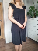 Czarna letnia sukienka, wiskoza i len, Selected Femme, r. S