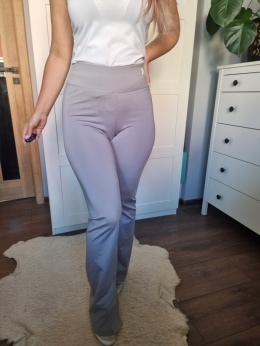 Szare dresy proste nogawki rozszerzane wysoki stan talia kobiece sportowe roz S