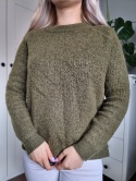 Ciemnozielony oliwkowy sweter Wełna Moher coasy milutki ciepły