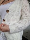 Puchaty kremowy kardigan 20% moher