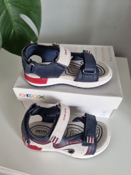 Sandálky Geox z pravé kůže pro chlapce, tmavě modro-šedé, vel. 28